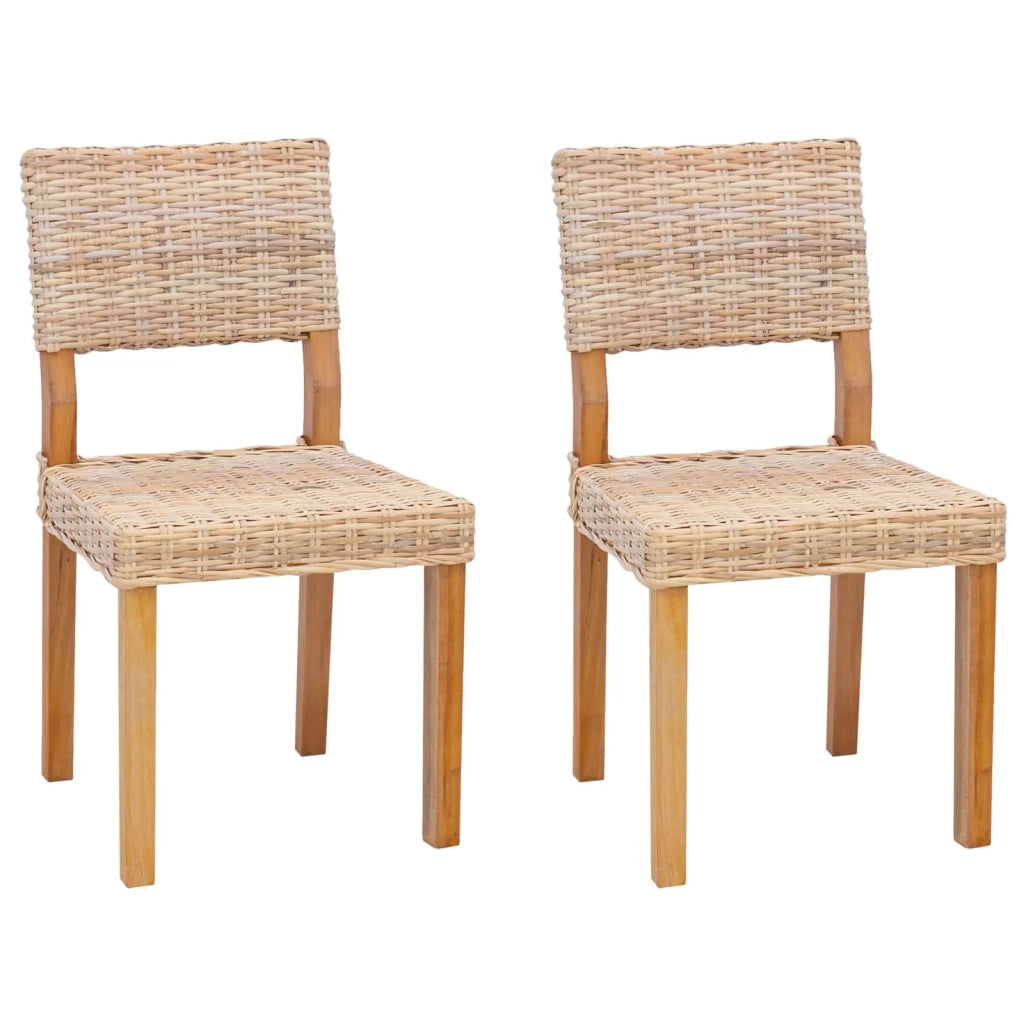 Sedia da pranzo 2 pcs Naturale 46 x 55 x 84 cm Rattan Kubu 42012426