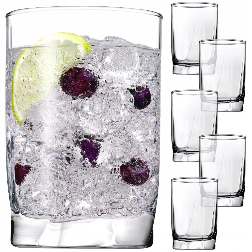 Bicchieri KADAX per bevande, whisky, succhi di frutta, set da 6 bicchieri, 250 ml