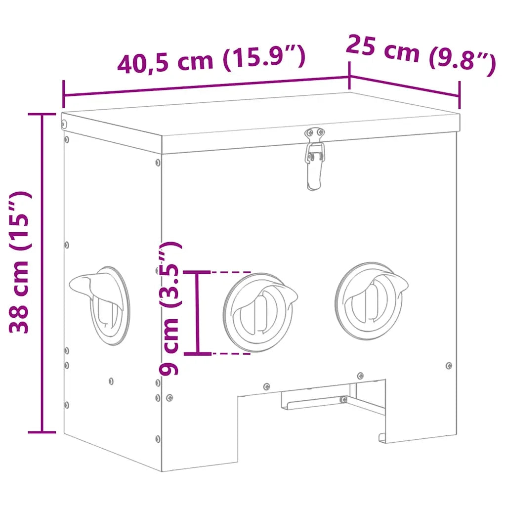 Feeder per pollo Nero 40,5 x 25 x 38 cm 874651