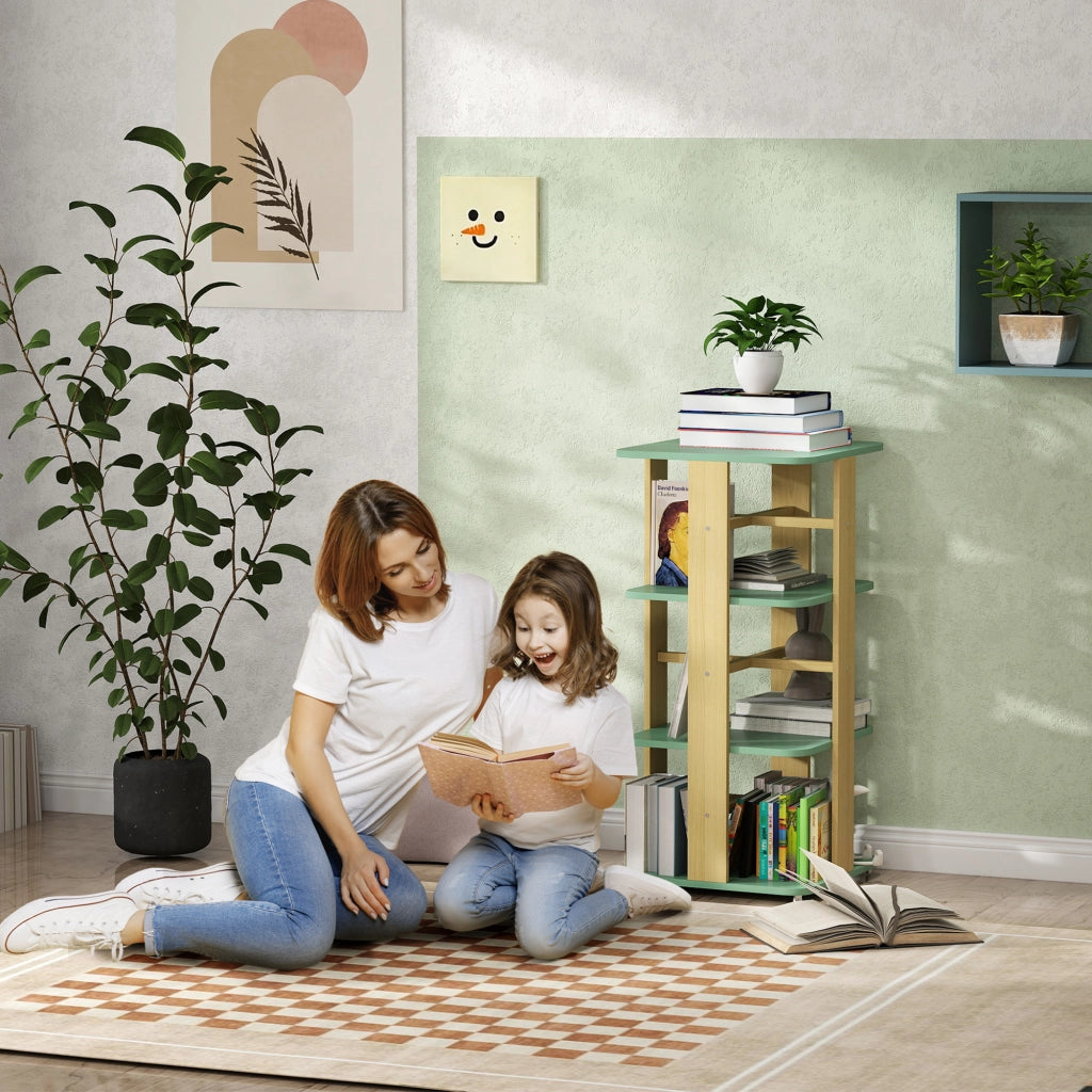 Libreria per bambini con rotelle ¨C zephmum ¨C verde 3 livelli
