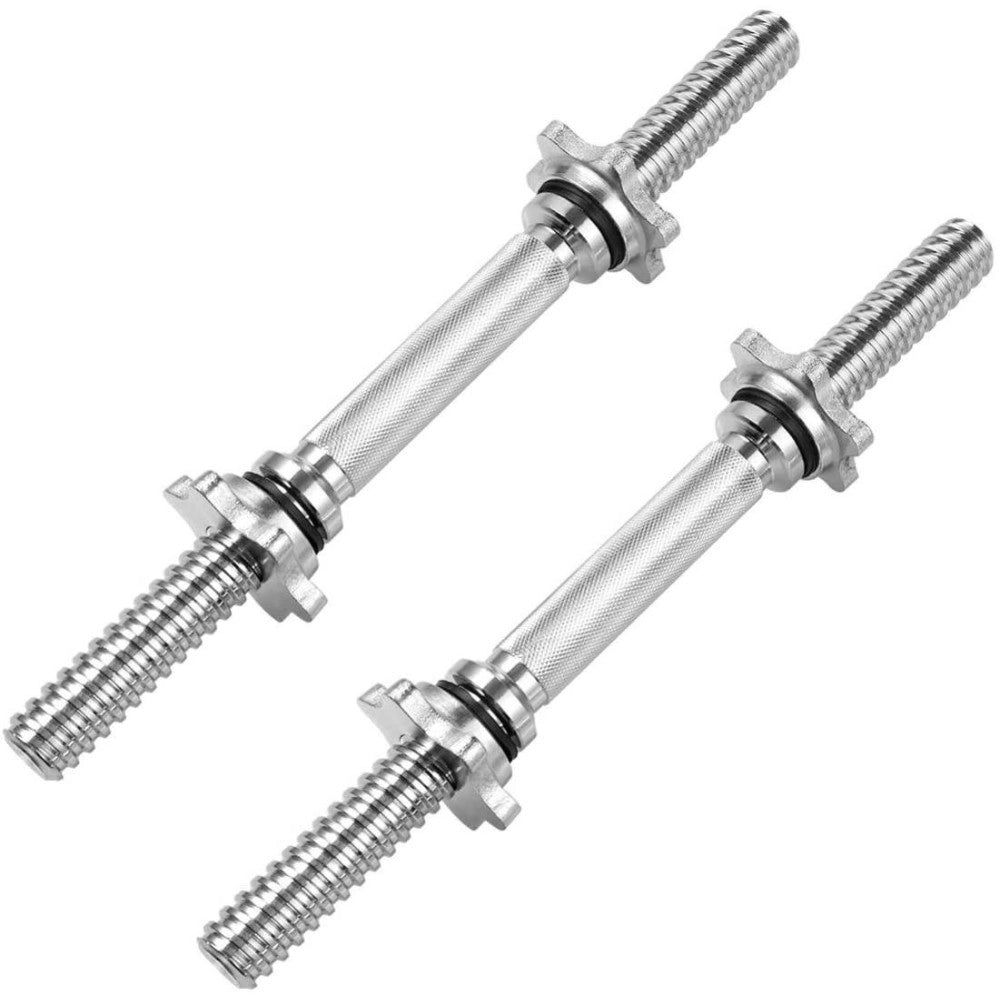 Trade Shop - 2 Manubri Filettati Da 35cm Per Sollevamento Pesi Sport Allenamento Palestra -