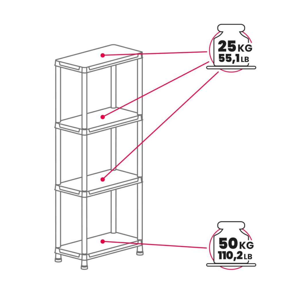 Toomax SCAFFALE UNIVERSAL PRO 63 60X30XH138CM 4 RIPIANI.