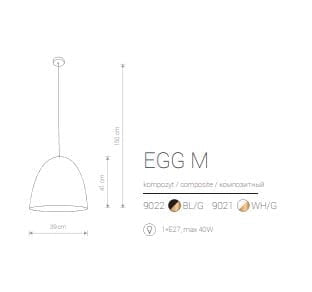 Lampada a sospensione EGG Nowodvorski nero/oro Ø38 E27