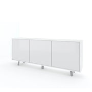 Buffet 3 ante VELBRUK bianco pietra/bianco lucido