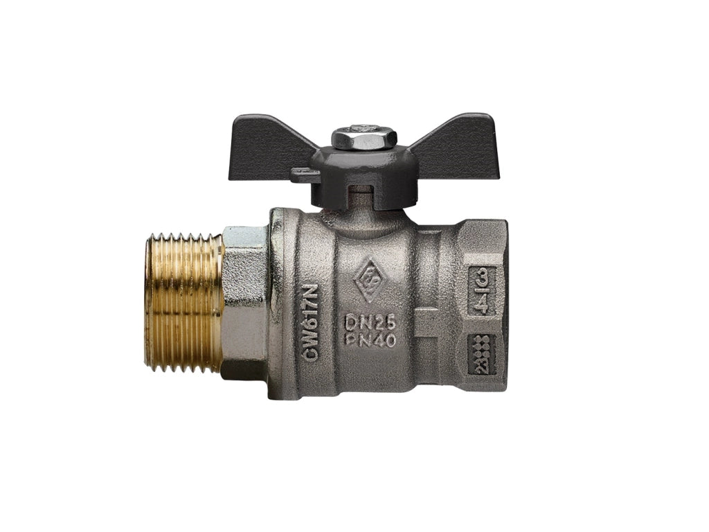 VALVOLA A SFERA A PASSAGGIO TOTALE MF CON FARFALLA JUNIOR-SFER- 3/4 DN 20  PN 40- RB- pezzi 1