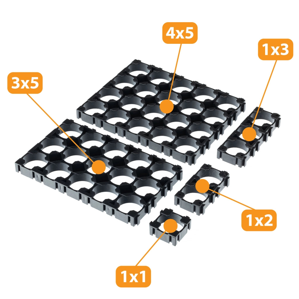 Custodia per Batteria 1x1 per 1 Cellula 18650 – Materiale Plastico | Organizzazione e Collegamento Efficiente