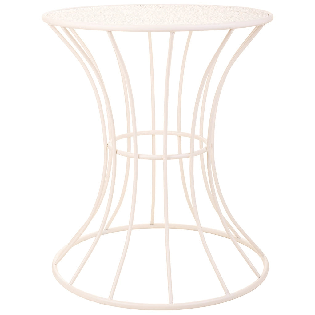 Tavolino in ferro battuto bianco 50x50x58
