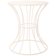 Tavolino in ferro battuto bianco 50x50x58