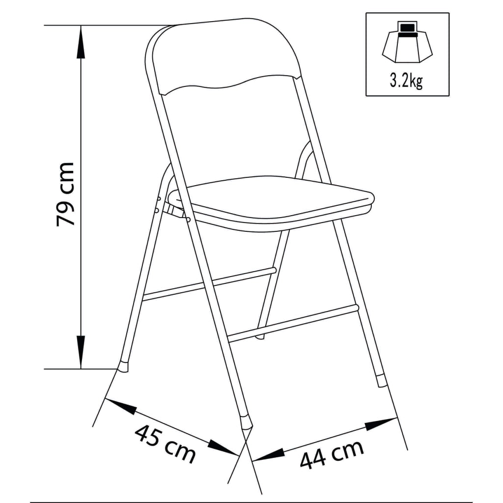 Sedia Pieghevole Salvaspazio in Acciaio PVC cm 44x45x79 - SLIM