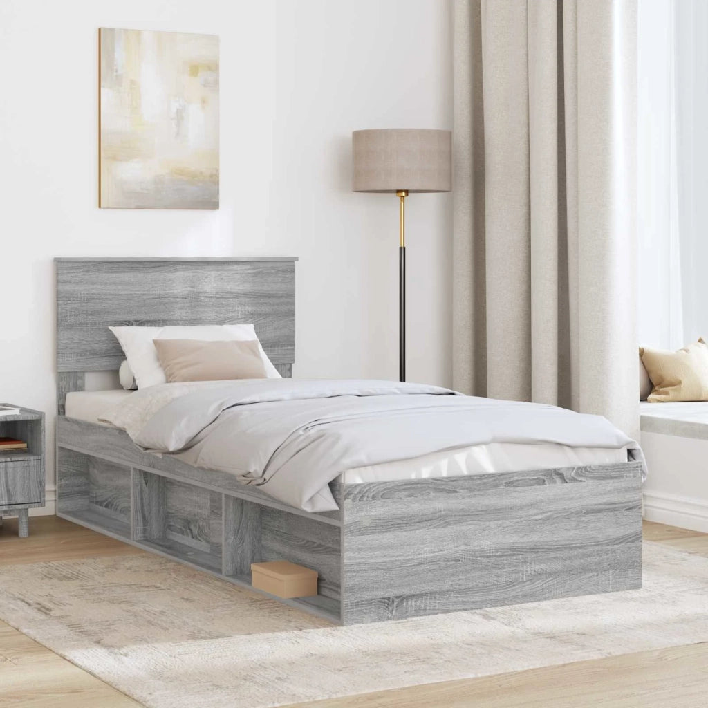 Struttura del letto Grigio Sonoma 75 x 190 cm Legno multistrato 3407945