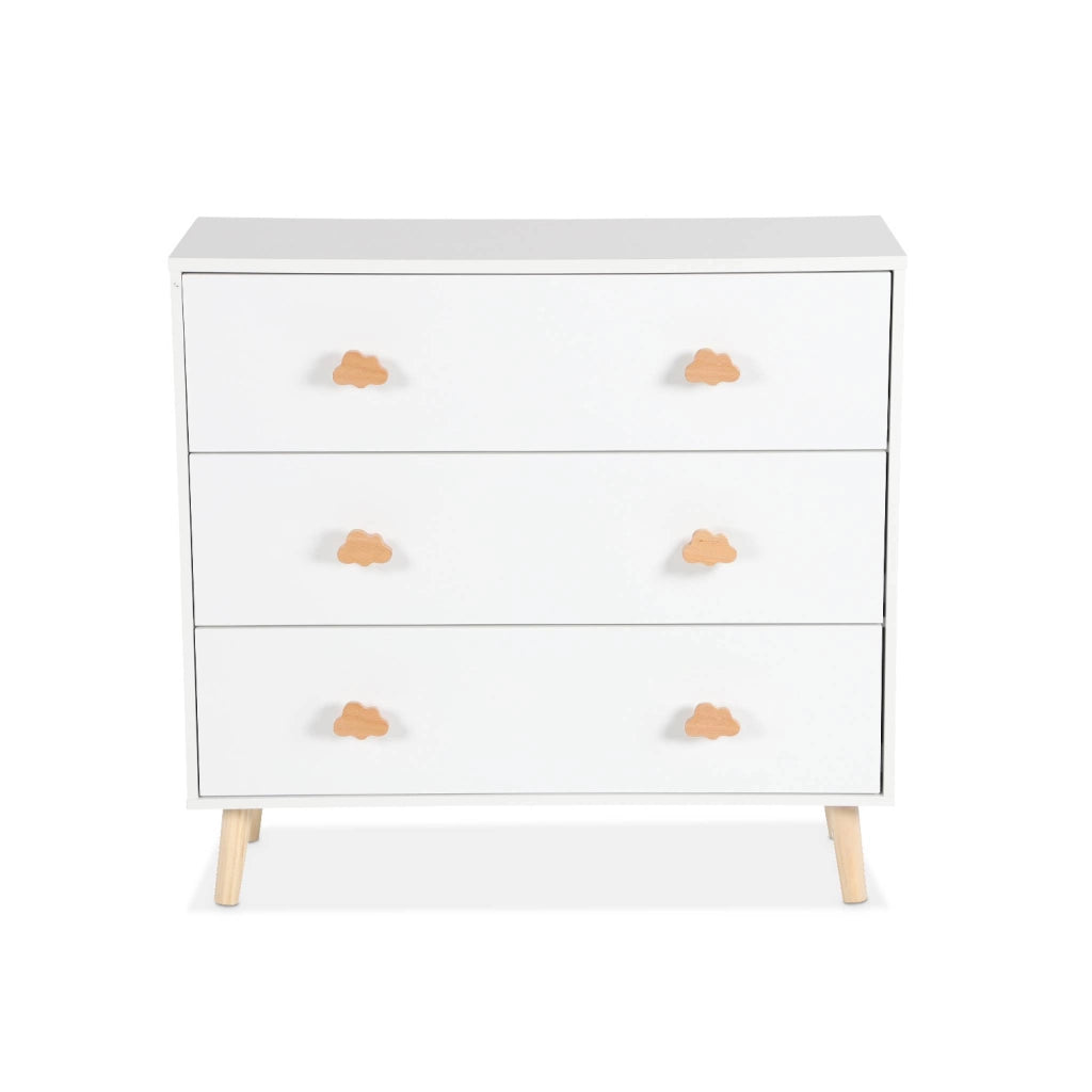 Cassettone per bambini, 3 cassetti, bianco