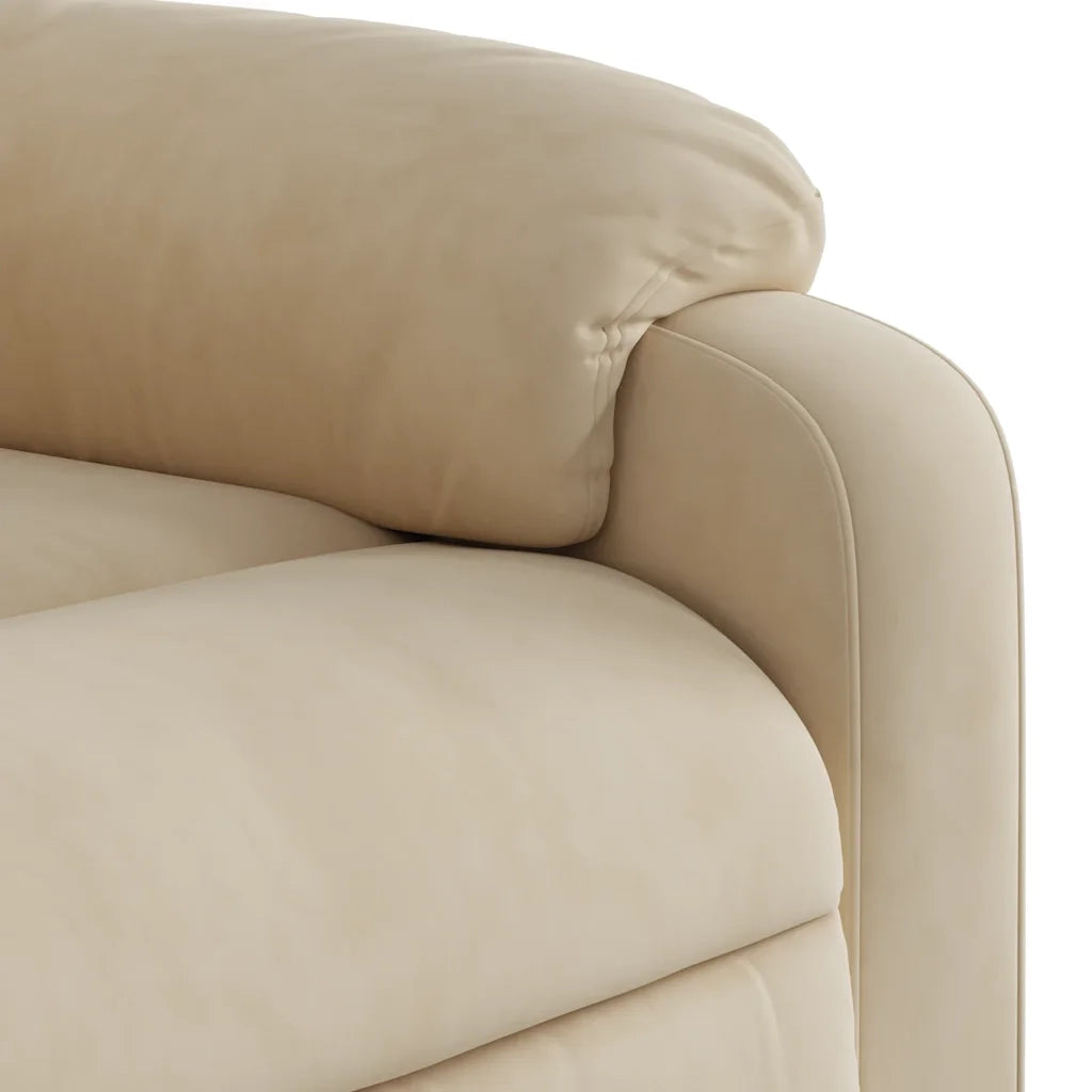 Poltrona Reclinabile Massaggiante Crema Tessuto di Microfibra 373460