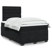 Giroletto a Molle con Materasso Nero 120x190 cm in Velluto