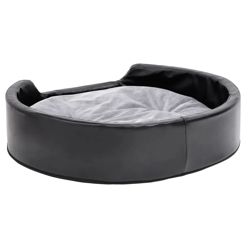 Cuccia per cani 79 x 70 x 19 cm in peluche e similpelle nera 02_0043227