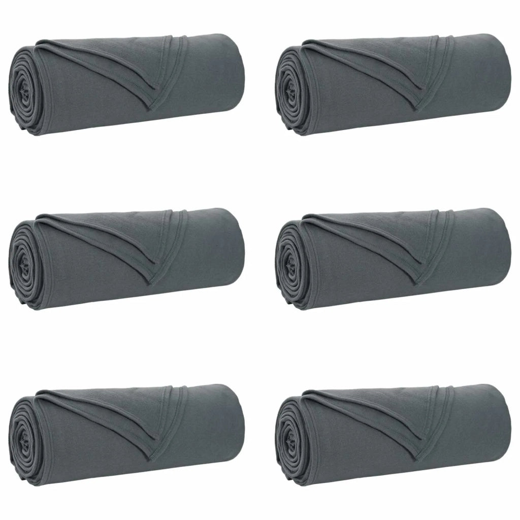 Coperte da Pile 6 pcs Grigio scuro 350 x 270 cm Panno 42017145