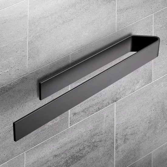 Sostegno asciugamano da parete - 40 cm - autoadesivo - nero - alluminio