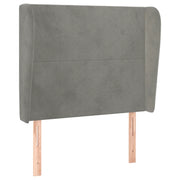 Testiera | Testata ad Orecchio Grigio Chiaro 93x23x118/128 cm in Velluto