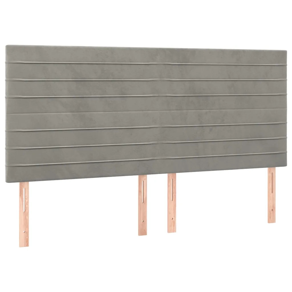 Giroletto a Molle con Materasso Grigio Chiaro 160x200cm Velluto 3132747