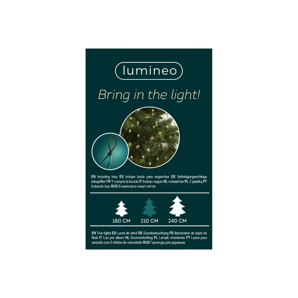 Micro LED a grappolo x albero verde/bianco caldo 210cm 8Funz OUT