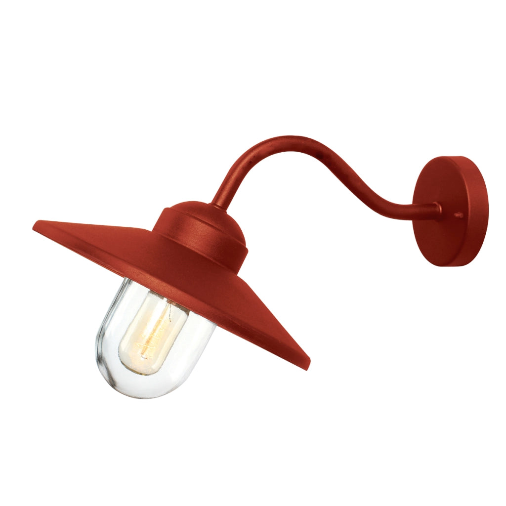Applique esterna industriale rossa E27 IP44 Klampenborg