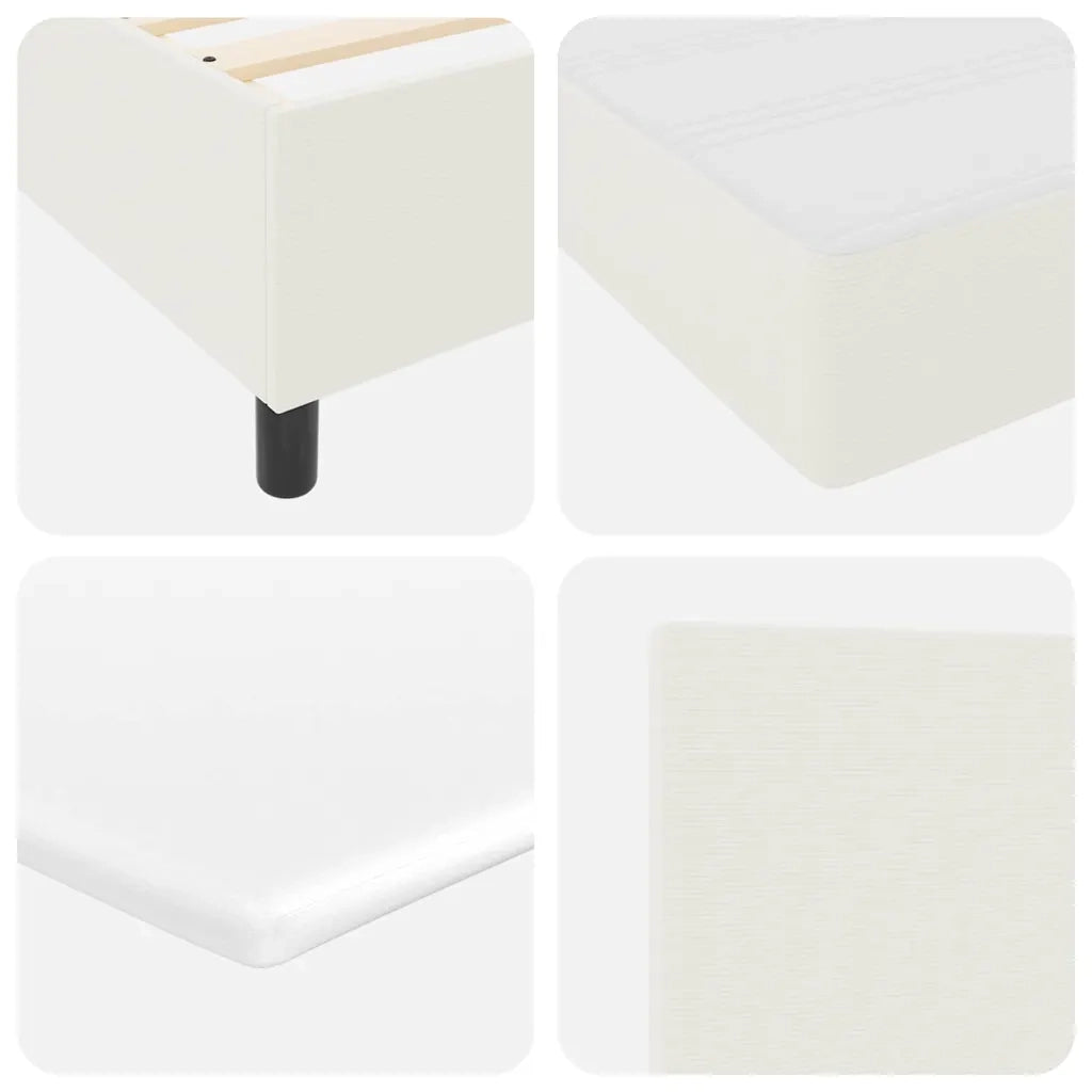 Letto a molle Crema e Bianco 120 x 190 cm Tessuto in Cords 3337505