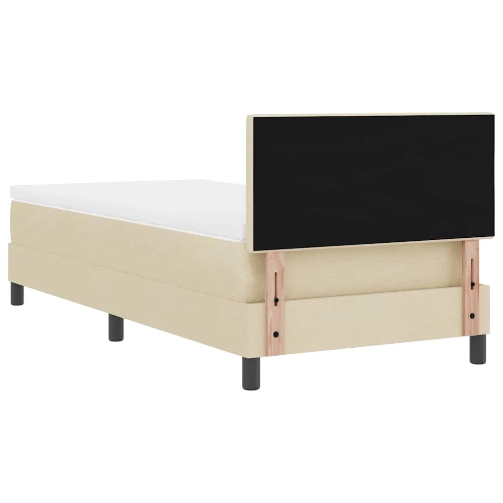 Letto a molle con materasso Crema 80 x 200 cm Tessuto 3338648