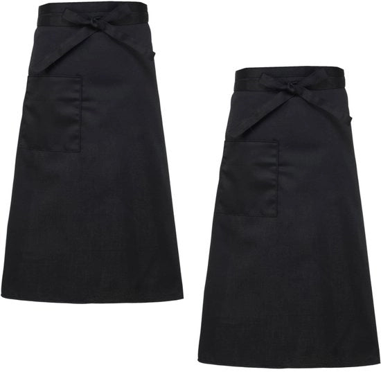 2 pezzi di grembiule nero, catering a raso, grembiule da servizio, per ristorante, per cucina, grembiuli da chef per uomo e donna, 69 x 68 cm, per bistro, ristorante, caffè, pasticceria, pittura.