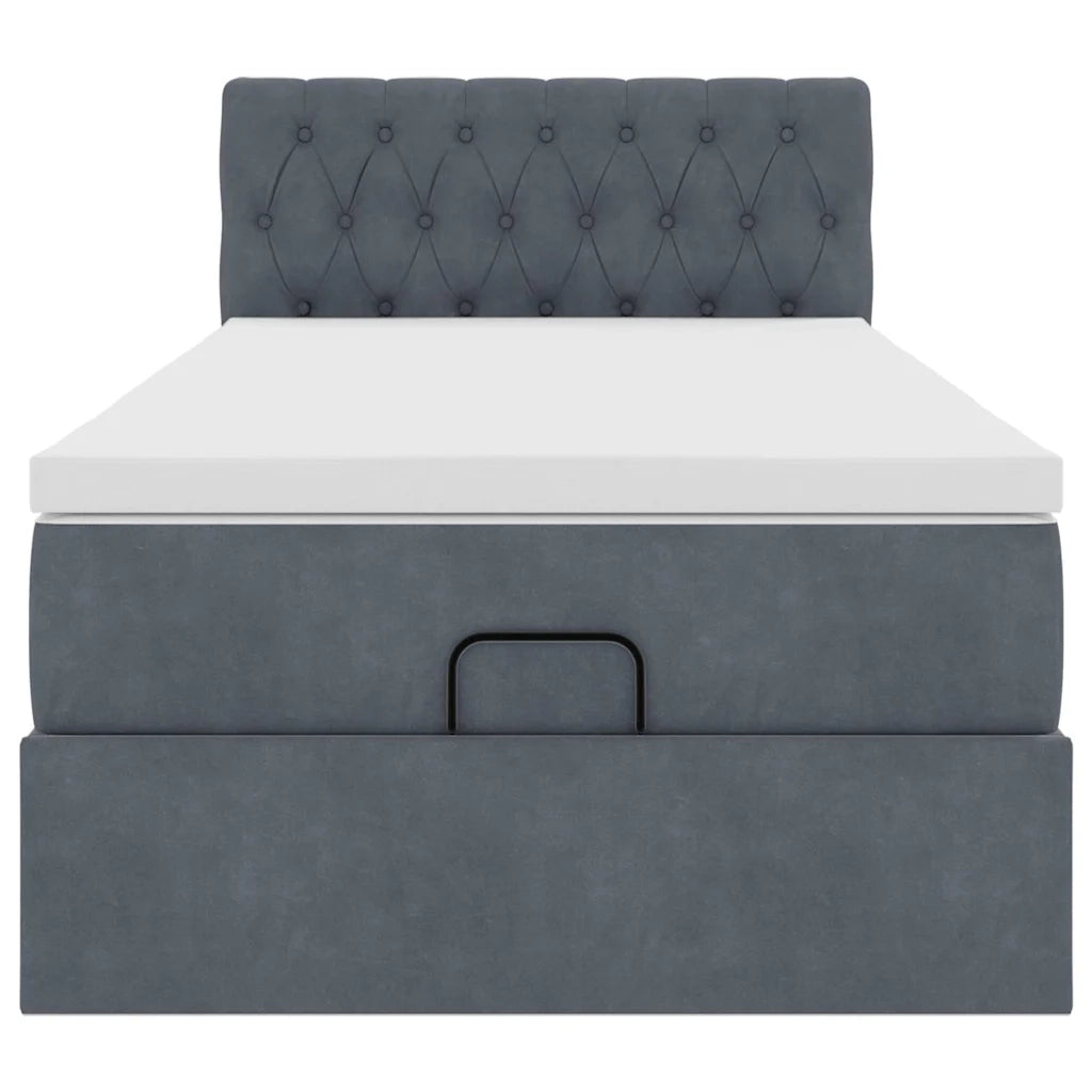 Struttura Letto Pouf con Materasso 180x200 cm in Velluto 3312657