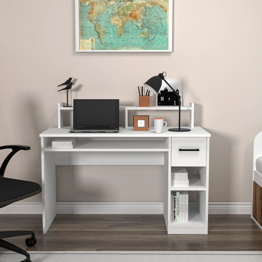Roletto, Scrivania 5 Ripiani, 99x120x55h cm Bianco