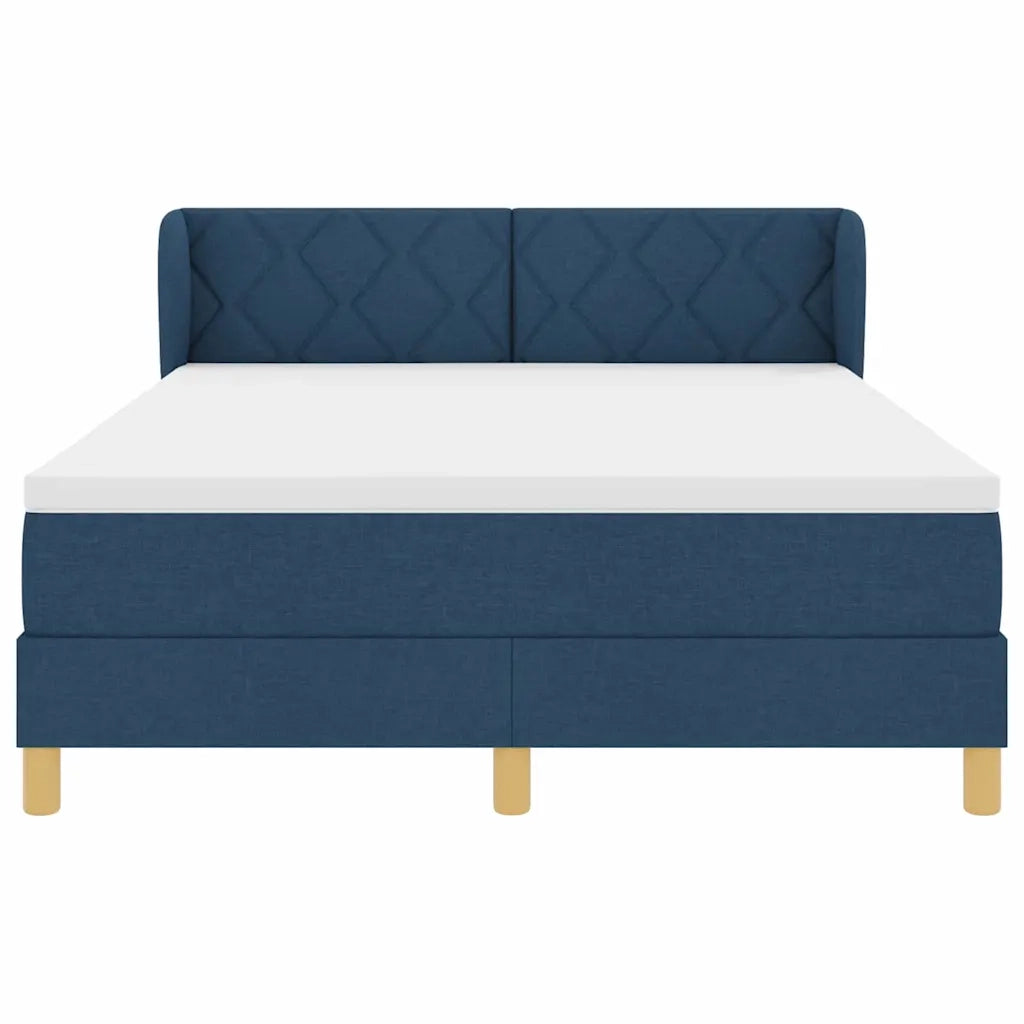 Letto a molle con testiera Blu 140 x 190 cm Tessuto 3340275