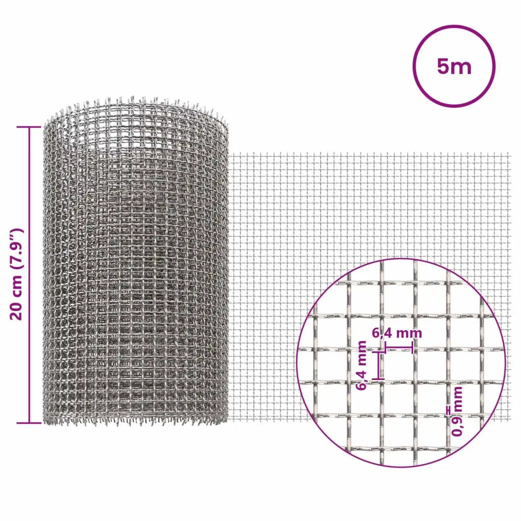 Rete per schermatura 20 x 500 cm 3 Mesh Argento 42039627