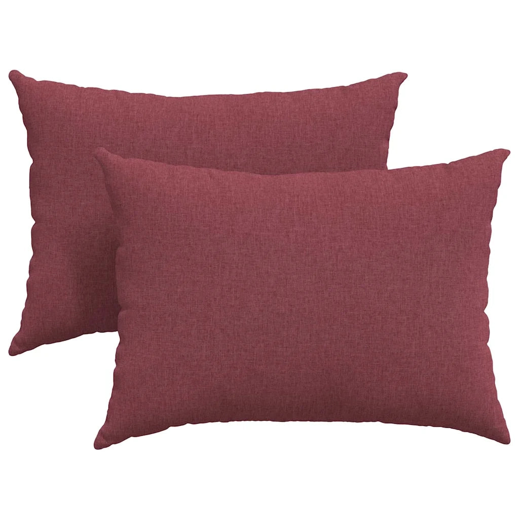 Cuscini da Divano 2 pz | Cuscini per sedie Rosso Vino 70 x 50 cm Tessuto