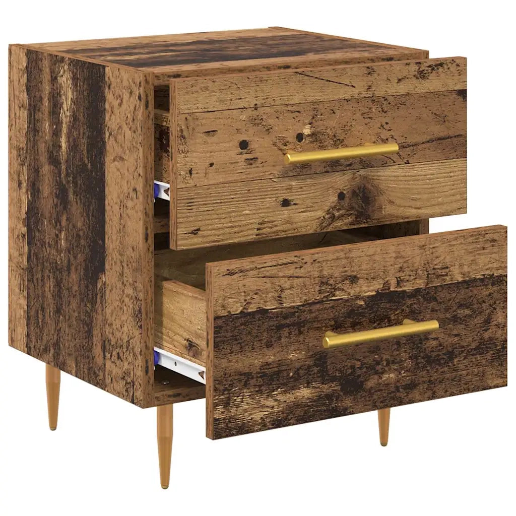 Set di 2 Comodini | Armadio da Notte | Mobiletto da notte Legno vecchio 40 x 35 x 47,5 cm