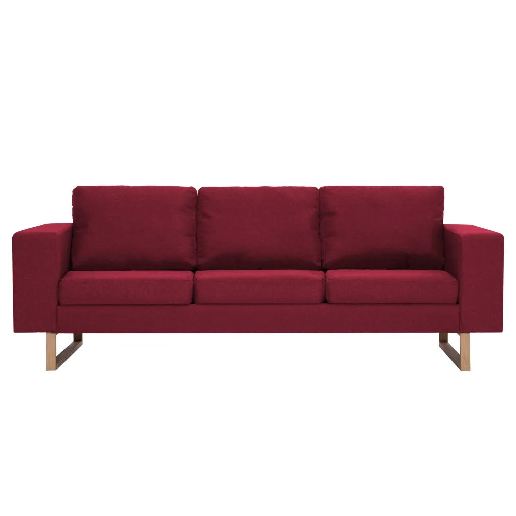 Divano a 3 Posti in Tessuto Rosso Vino 281394