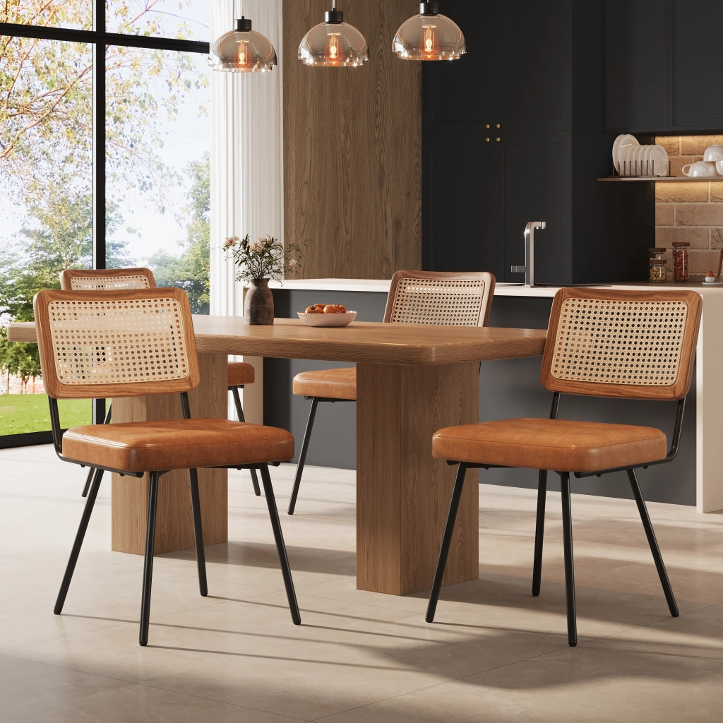 Sedia da Pranzo in Similpelle con Braccioli ¨C Xylo ¨C Nero, Set 4 Pezzi