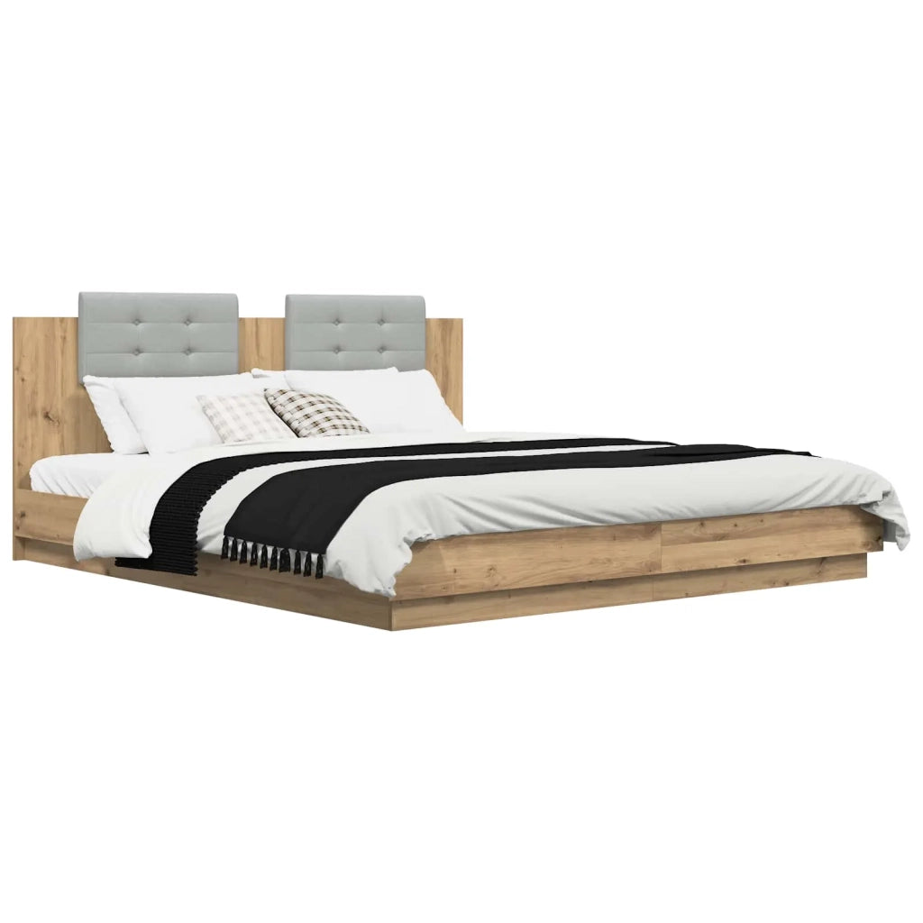 Struttura letto con testata-Giroletto Rovere artigianale 180 x 200 cm
