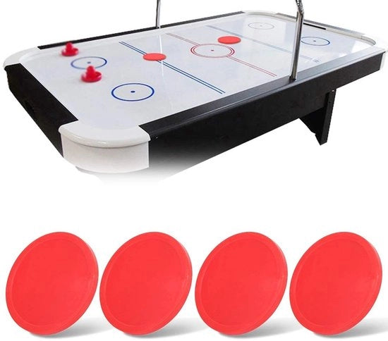 Set di 3 Dischi di Hockey Sfusi in Materiale Rigidizzato Rosso - Peso Leggero - Duraturo - Adatto per Sale da Gioco - Sostituti Perfetti - Dischi di Air Hockey