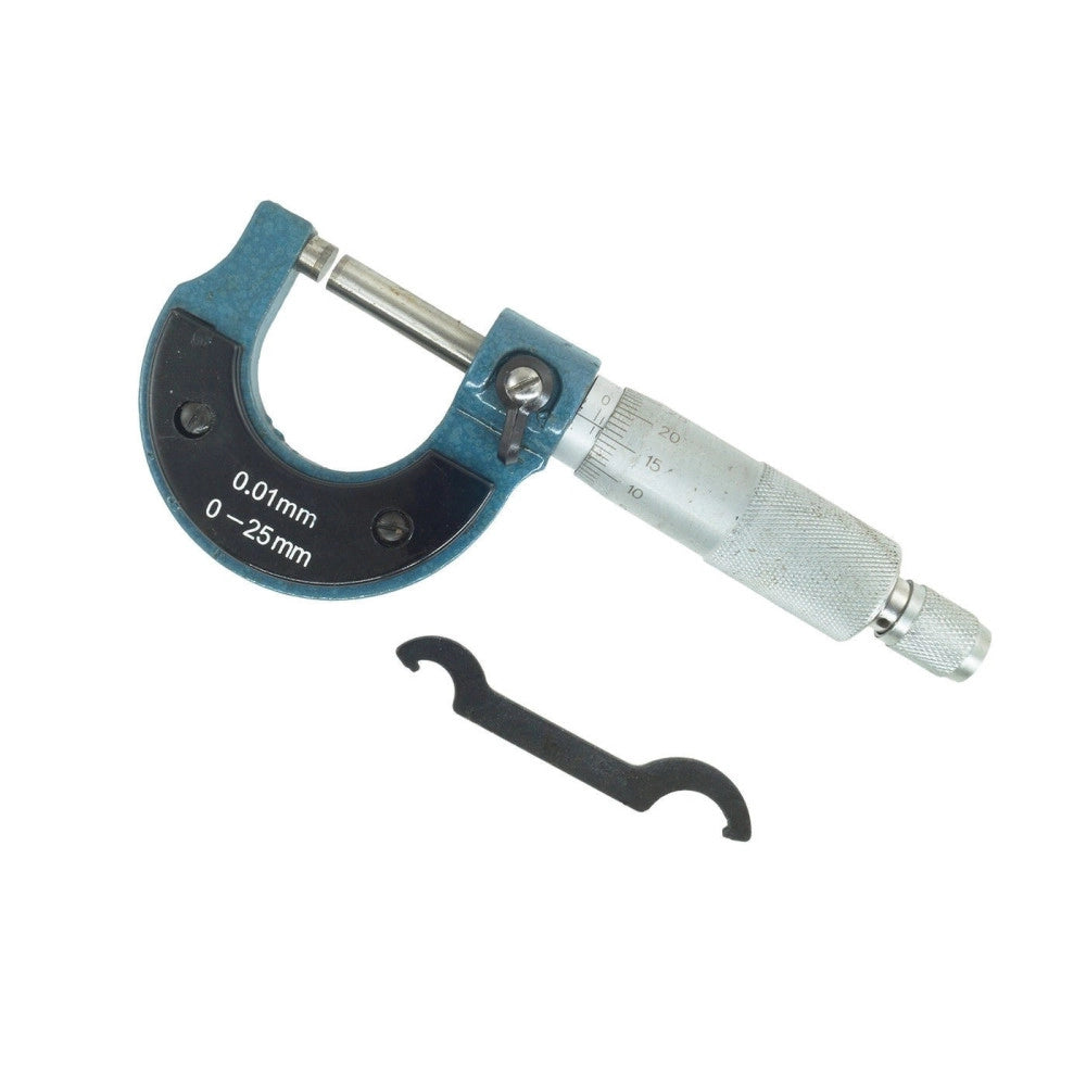 Trade Shop - Micrometro Spessimetro Centesimale Analogico Acciaio Per Esterni 0-25mm 0.01 Mm -