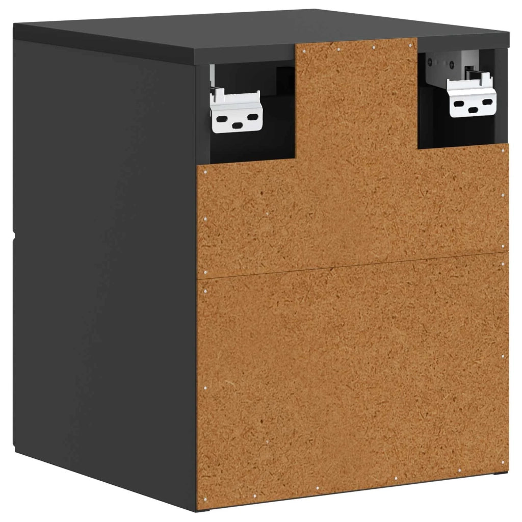 Mobiletto da notte a muro 2 pcs Nero 34,5 x 33 x 40 cm 899148