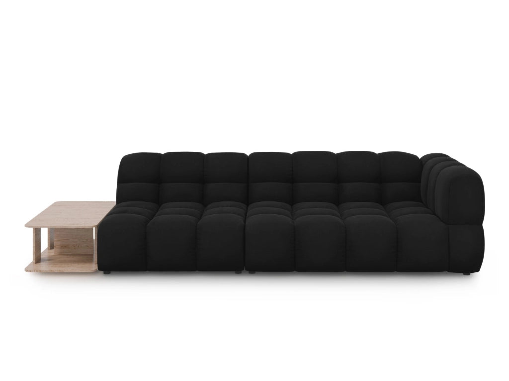 Cosmopolitan Design - Divano modulare sinistro "Sky" 4 posti in velluto nero 
