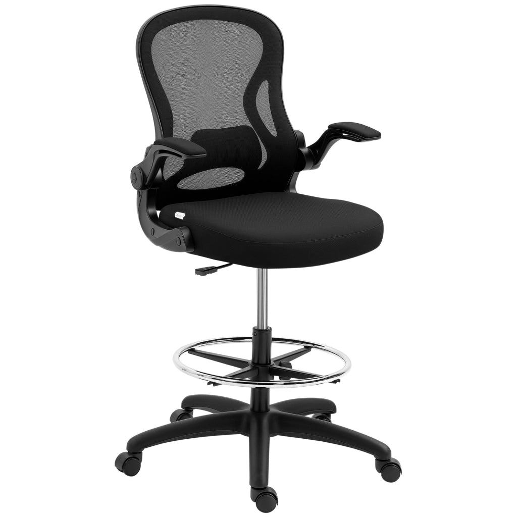 Sedia da ufficio ergonomica con poggiapiedi ¨C Xylo ¨C Altezza regolabile, 59x65x122 cm, Nero