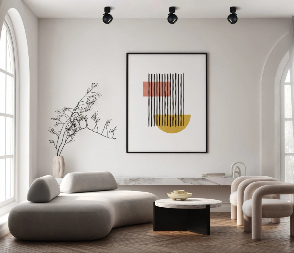 Faretto soffitto nero tondo Ø10cm orientabile GU10 Italux