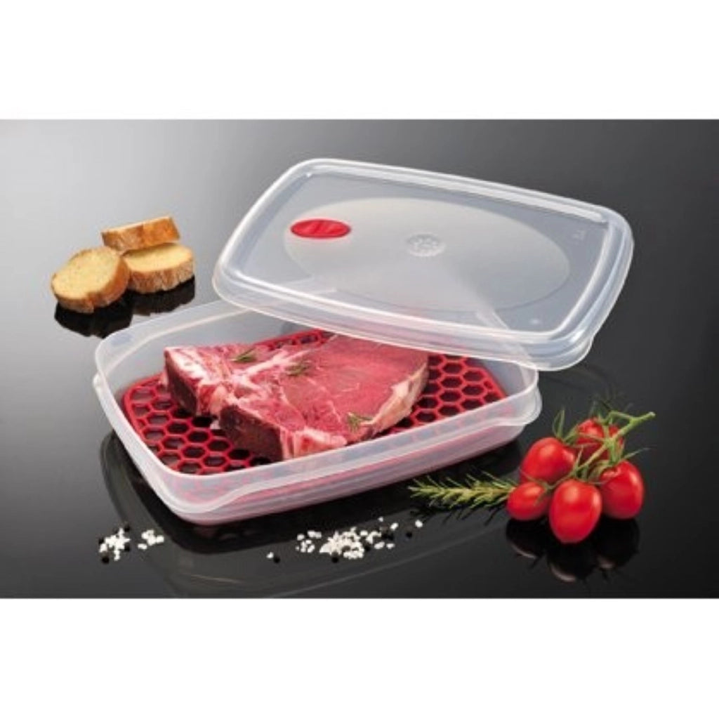 Contenitore Per Alimenti Plastica Coperchio E Griglia 2,5L 29,6X21,5X6,3 - Bama