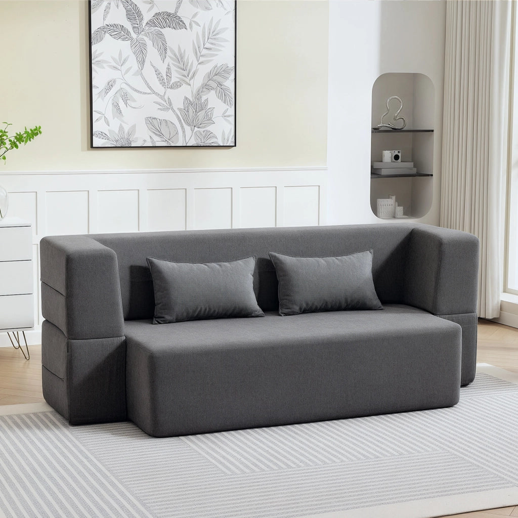 Divano letto 2 posti con cuscini ¨C Minimal ¨C grigio