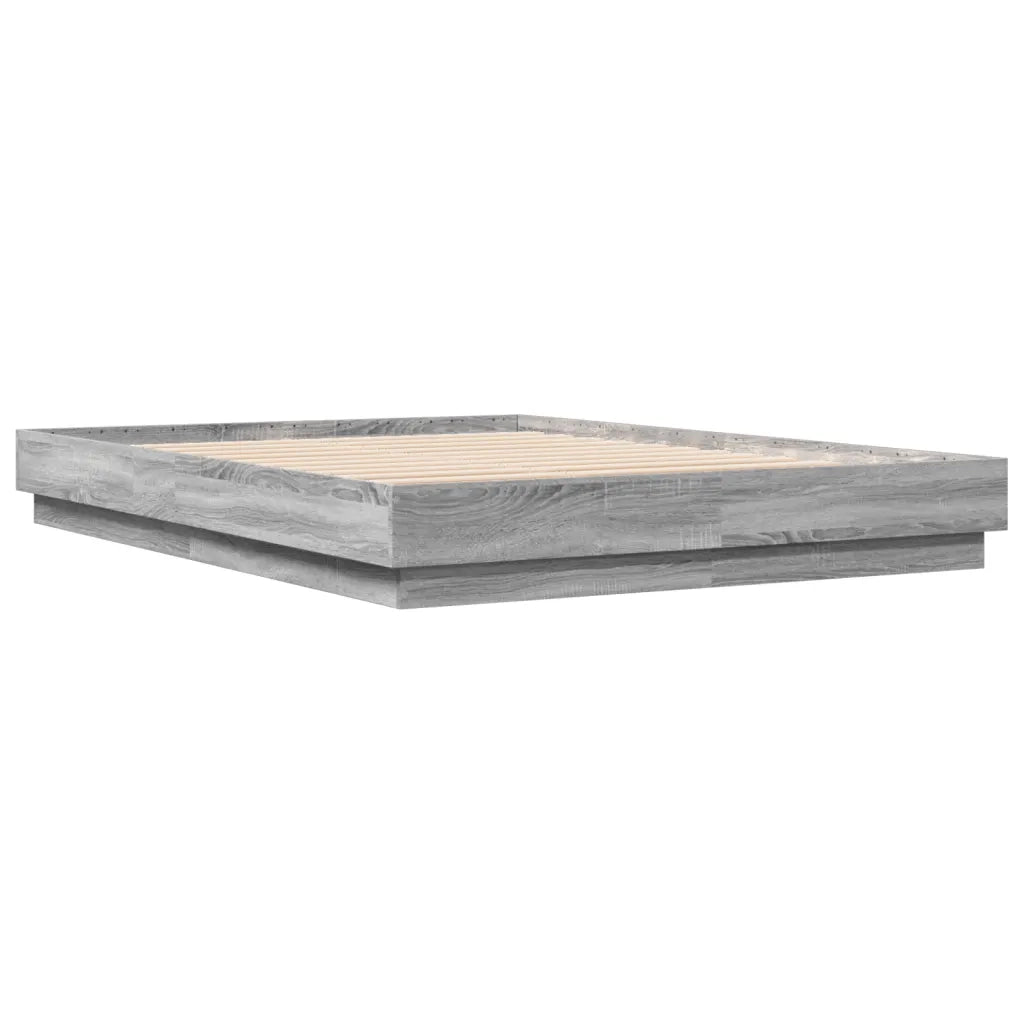 Giroletto con Luci LED-Struttura Letto Grigio Sonoma 150x200 cm