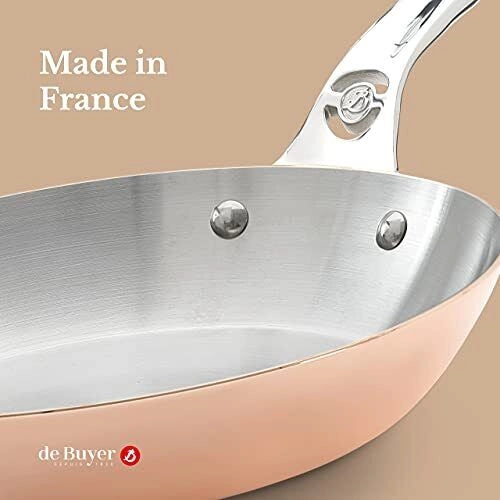 DE BUYER 6224.24 Prima Matera Padella in Rame e Acciaio Inox 24 cm compatibile induzione colore Rame