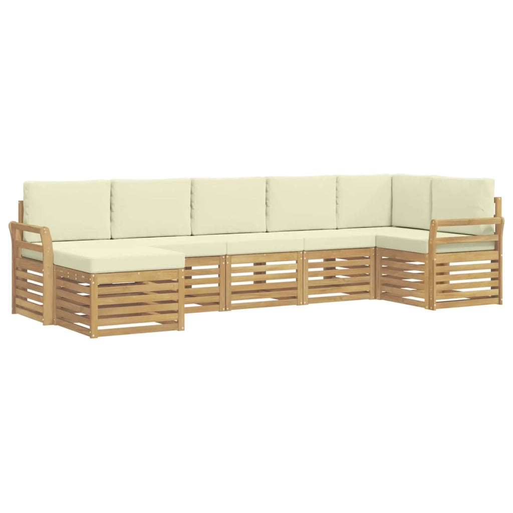 Set di divani da esterno 7 pcs Bianco e Crema 3392195