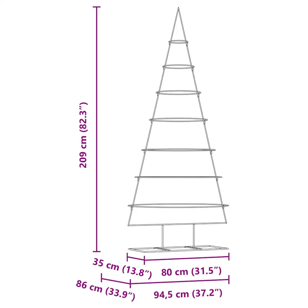 Albero di Natale in metallo con supporto Oro 209 cm 42019156