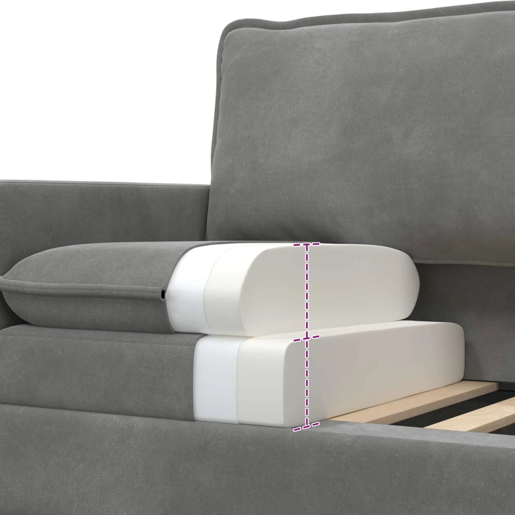 Set di divani 2 pcs Grigio Scuro Velluto 3417068