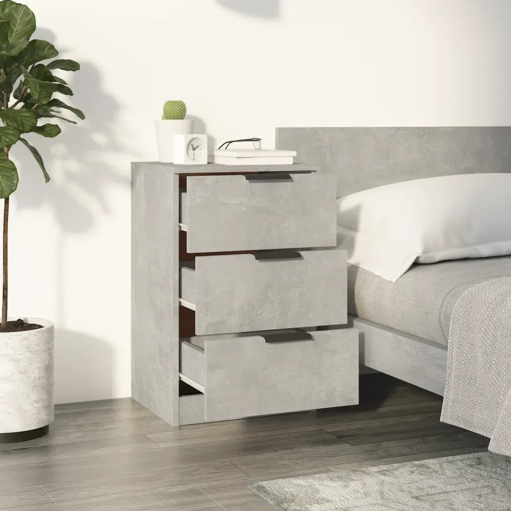 Comodino-Tavolino da notte Grigio Cemento 40x36x65 cm